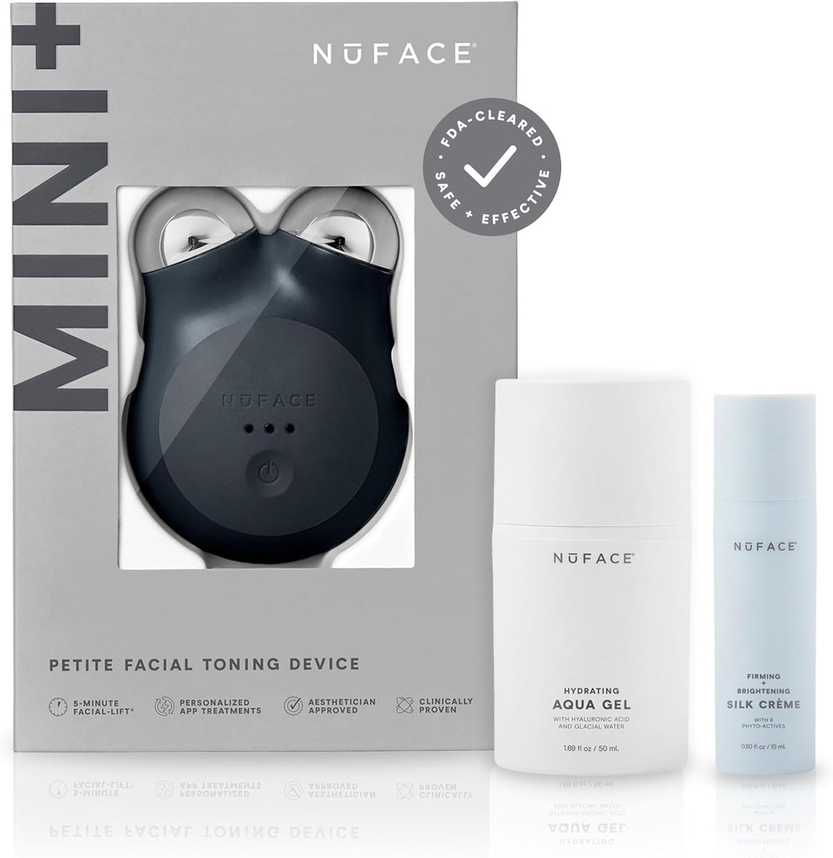 NuFACE MINI+ Microcurrent Facial Device Kit - FDA Cleared Face Sculpting & Skin Tightening Device