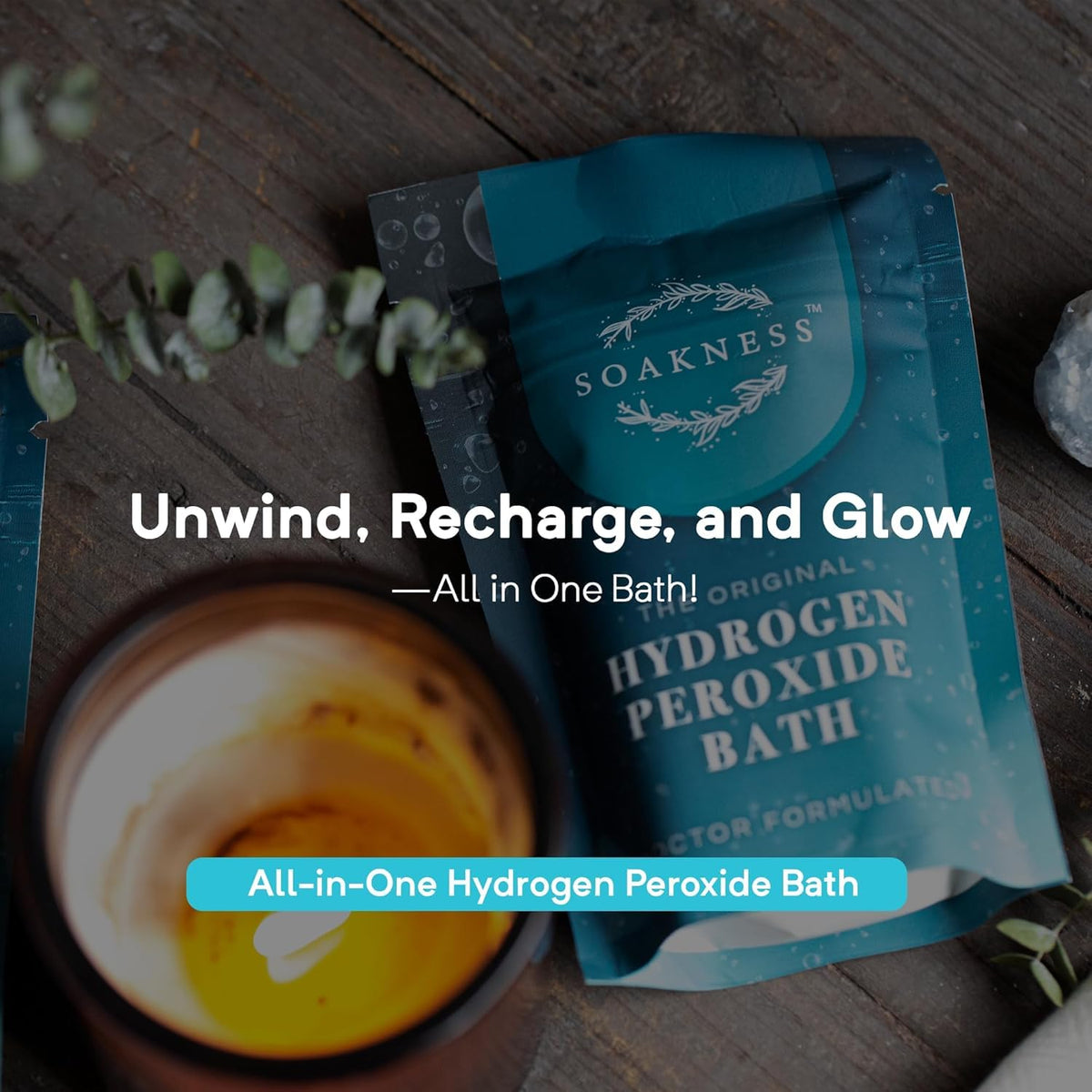 Hydrogen Peroxide Epsom Salt Bath Soak - USA-Made – Patented Bath Salts, Muscle Recovery, & Skin