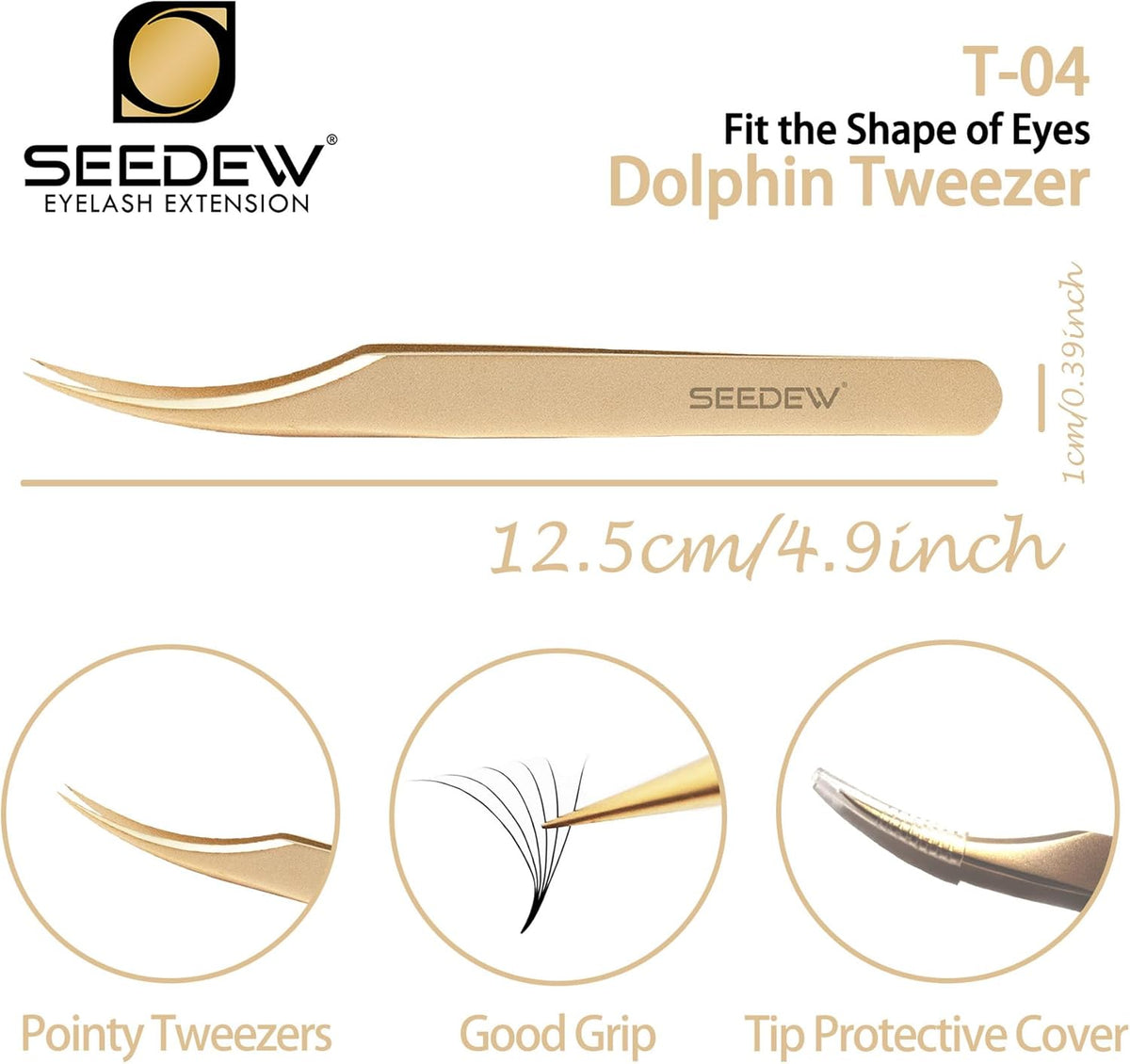 Tweezer Eyelash Extensions 1 PCS Stainless Steel Curved Pointy Dolphin Tweezer Isolation