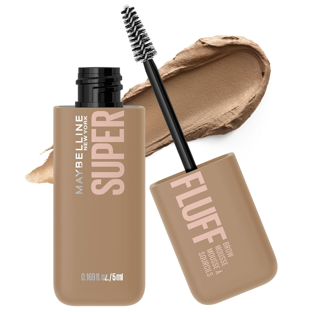 Maybelline Superfluff Volumizing Brow Mousse, All Day Tinted Brow Gel For Soft Full Brows, Blonde