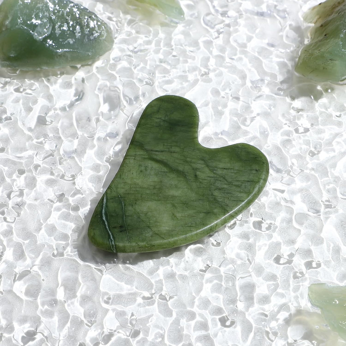 rosenice Gua Sha Scraping Massage Tool Natural Jade Guasha Board for Therapy Trigger Point