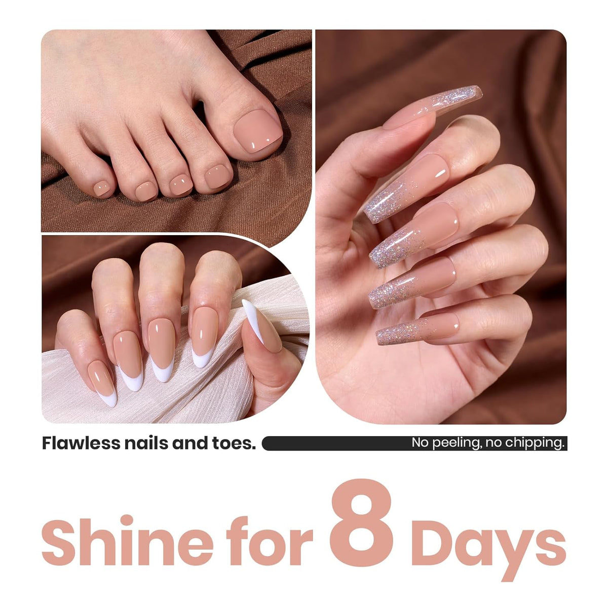 Beetles Nail Polish - Jelly Nail Polish Nude Nail Concealer Fast Dry Quick Natural Brown Nail