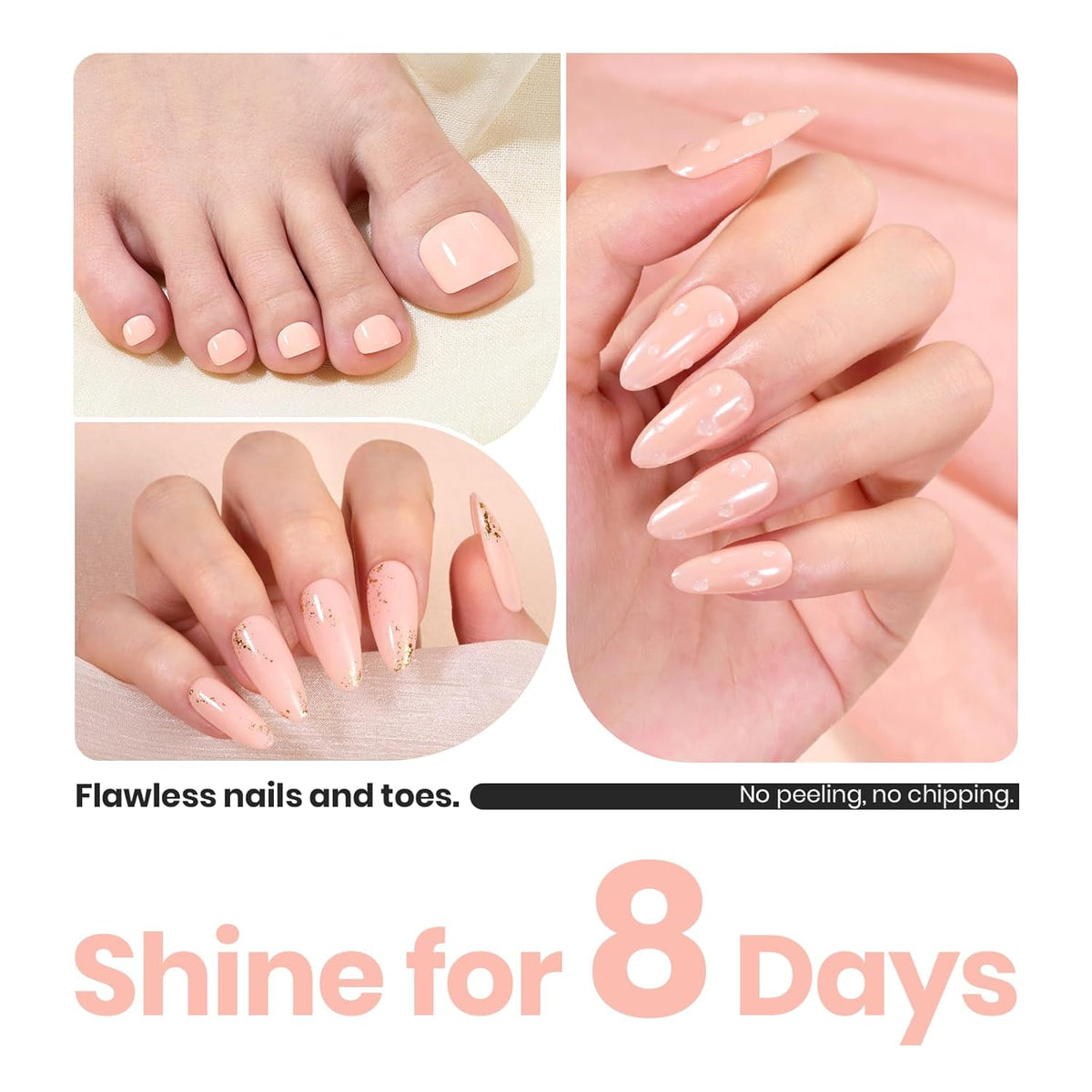 Beetles Nail Polish Bubble Bliss, 2 in 1 Nail Strengthener Polish Growth Nail Ridge Filler Base