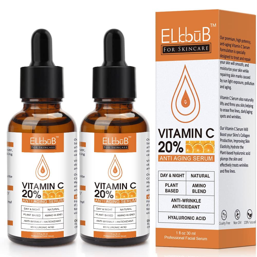 Premium 20% 𝐯𝐢𝐭𝐚𝐦𝐢𝐧 𝐜 𝐬𝐞𝐫𝐮𝐦 - (2PACK) with Hyaluronic Acid, Retinol & Amino Acids