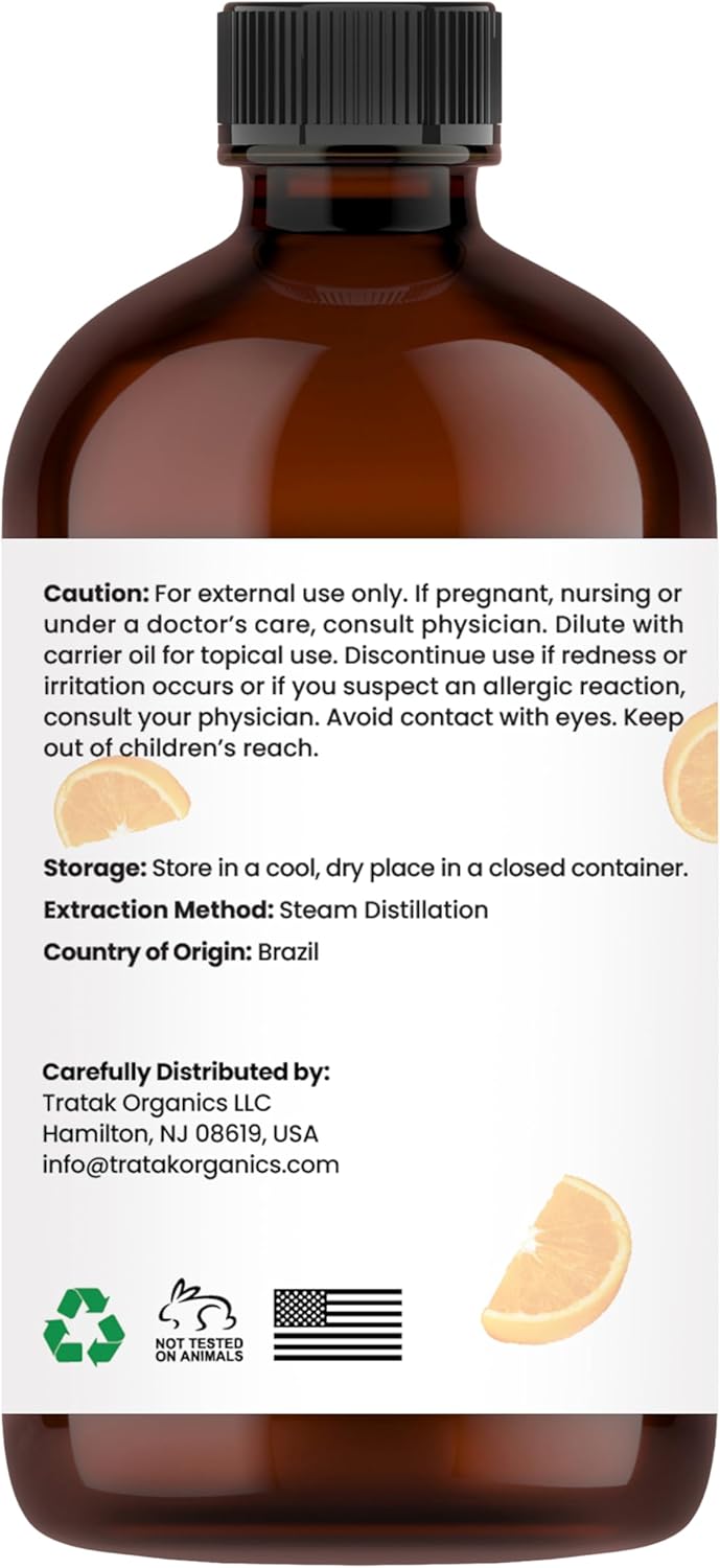 100% Pure Sweet Orange Essential Oil 4 FL OZ – Essential Oil for Citrus Scent, Aromatherapy