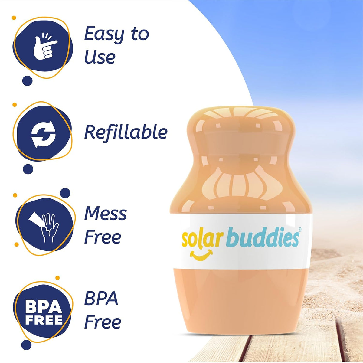 Solar Buddies Bag Bundle & Carabina Clip - Full Green - Refillable Roll on Sponge Sunscreen