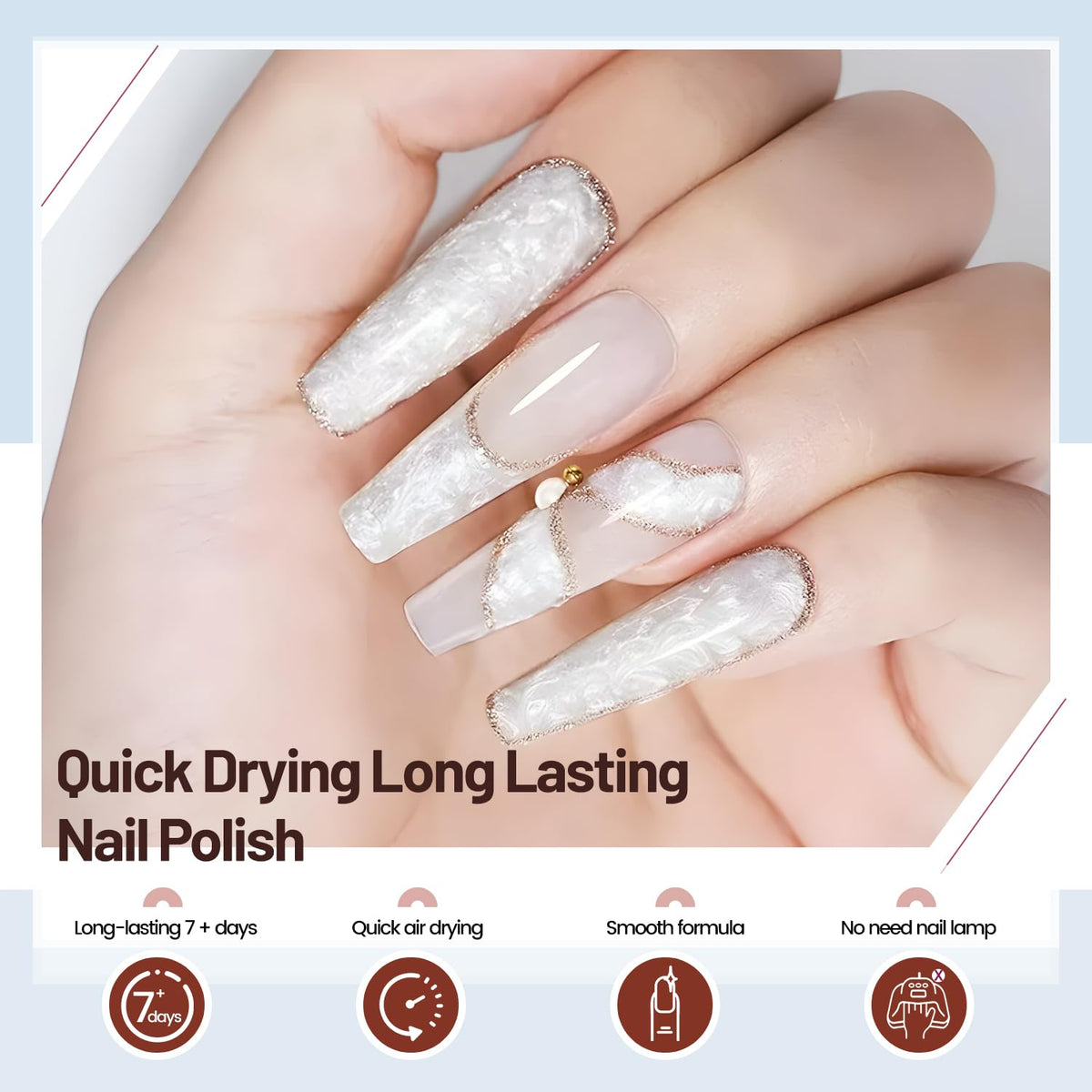 10ml Glitter Nail Polish Set 6 Colors Glitter Effect All Seasons Neutral Color Quick Dry Nail