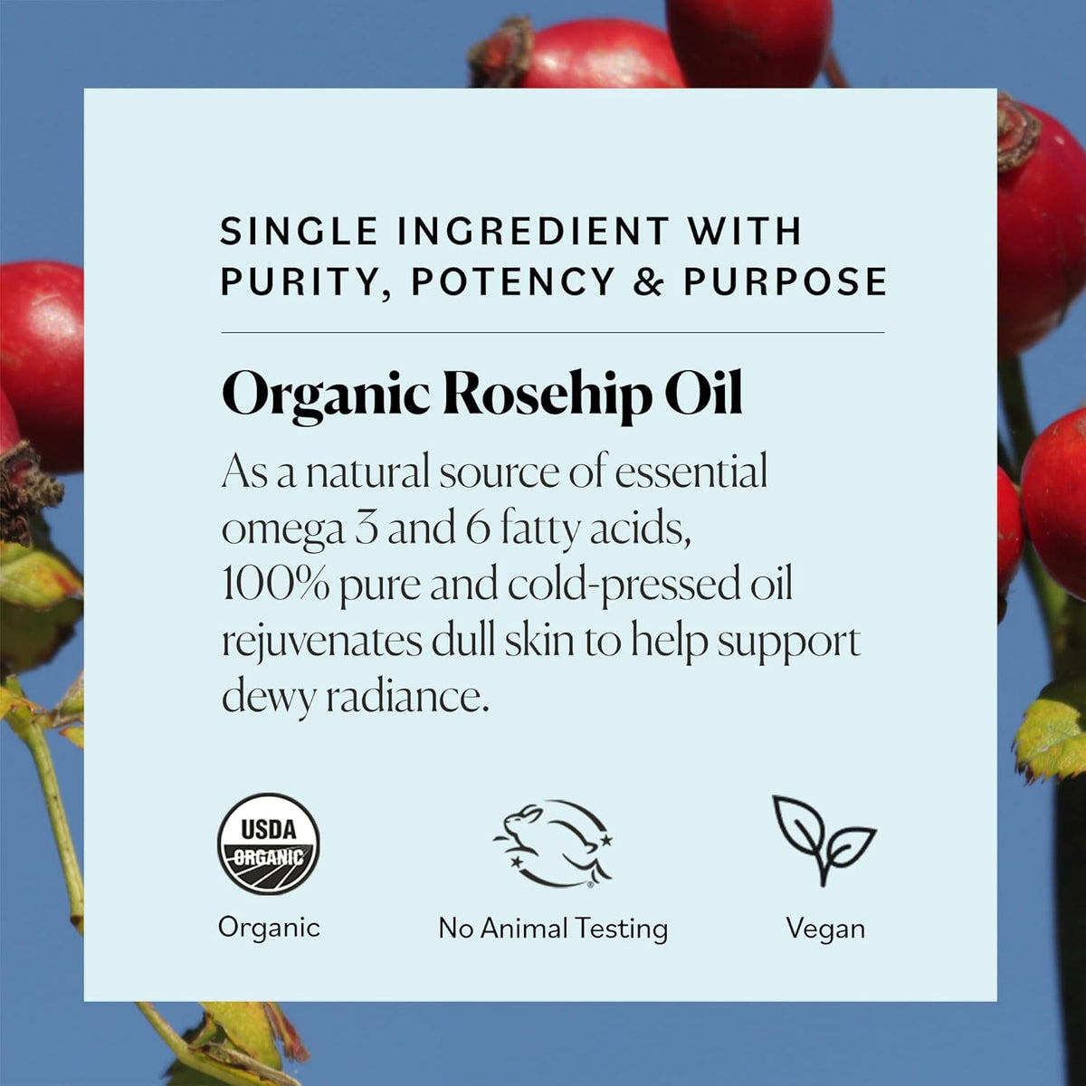 Sky Organics Organic Rosehip Oil (1oz) Cold-Pressed Rosehip Seed Oil, Anti-aging Face Oil