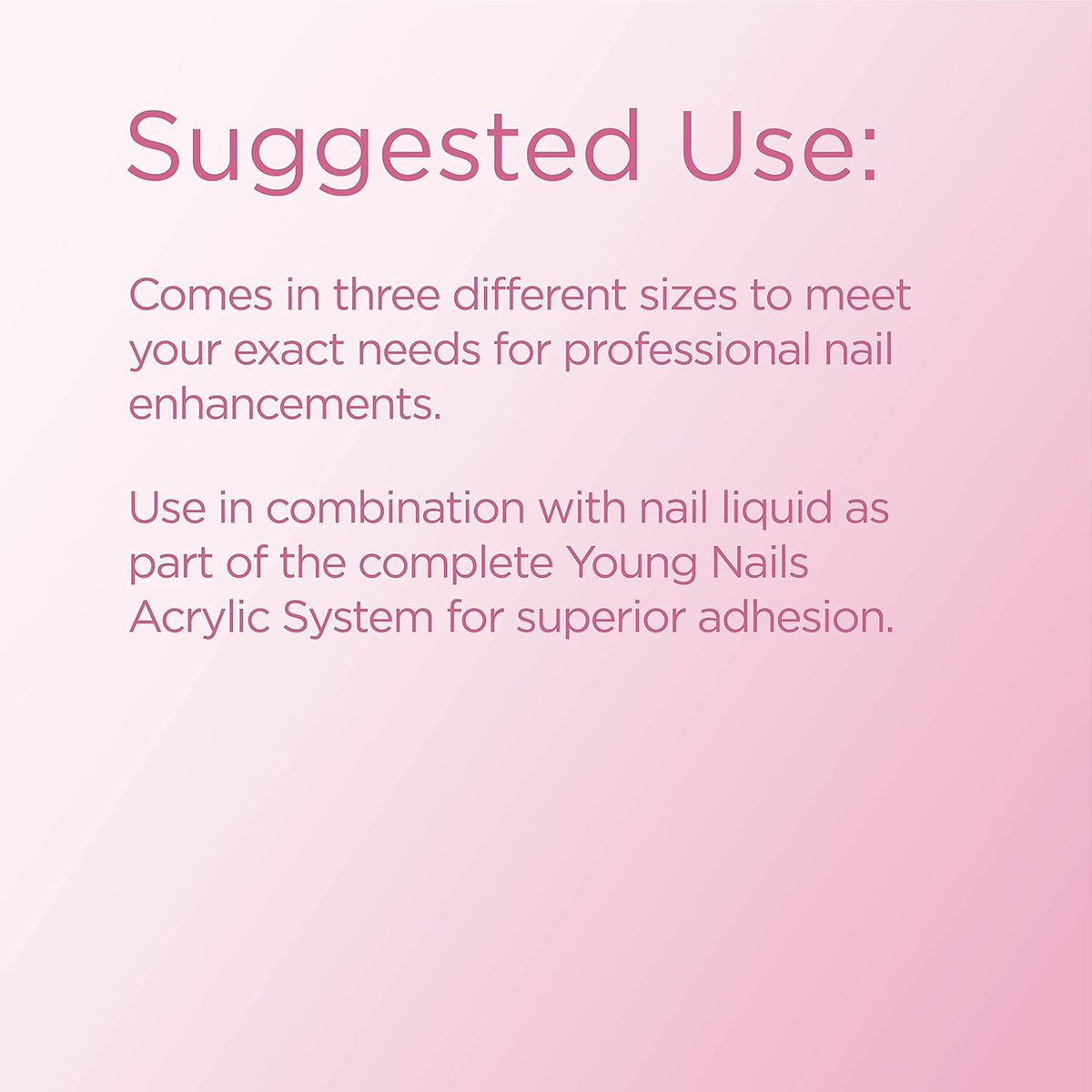 Young Nails Acrylic Core Powder - Self-Leveling Acrylic Nail Powder, Clear Nude Pink White Acrylic