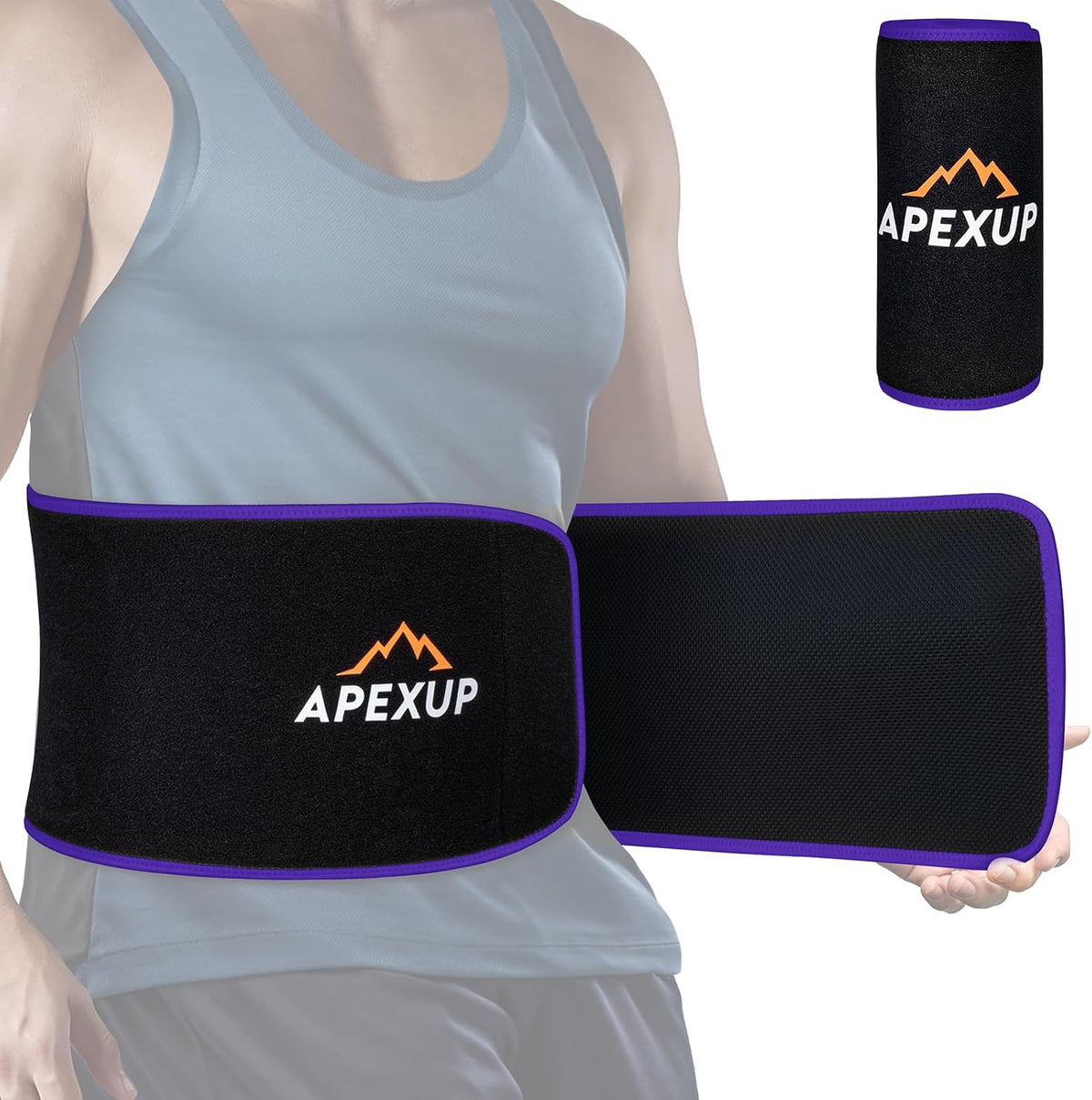 APEXUP Sweat Waist Trainer for Women and Men, Neoprene Waist Trimmer Belt Slimming Sweat Band with