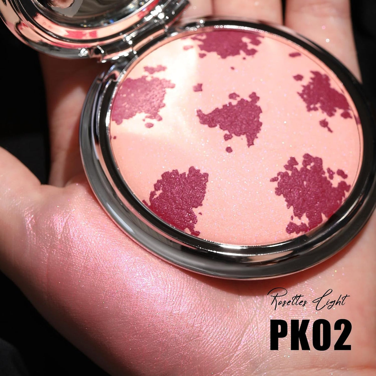 FOCALLURE Shimmer Face Highlighter Makeup Powder, Gel to Powder Glow Finish, Leaving a Lightweight