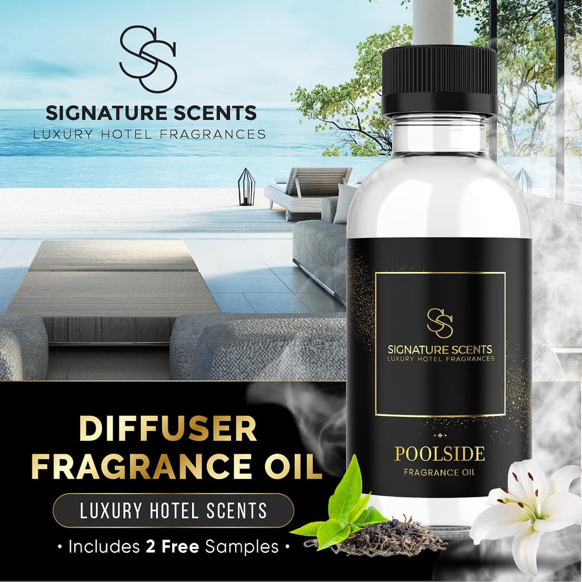 Luxury Hotel Fragrances - Hotel Fragrance Oil - Diffuser Oil Blends for Aromatherapy (Poolside)