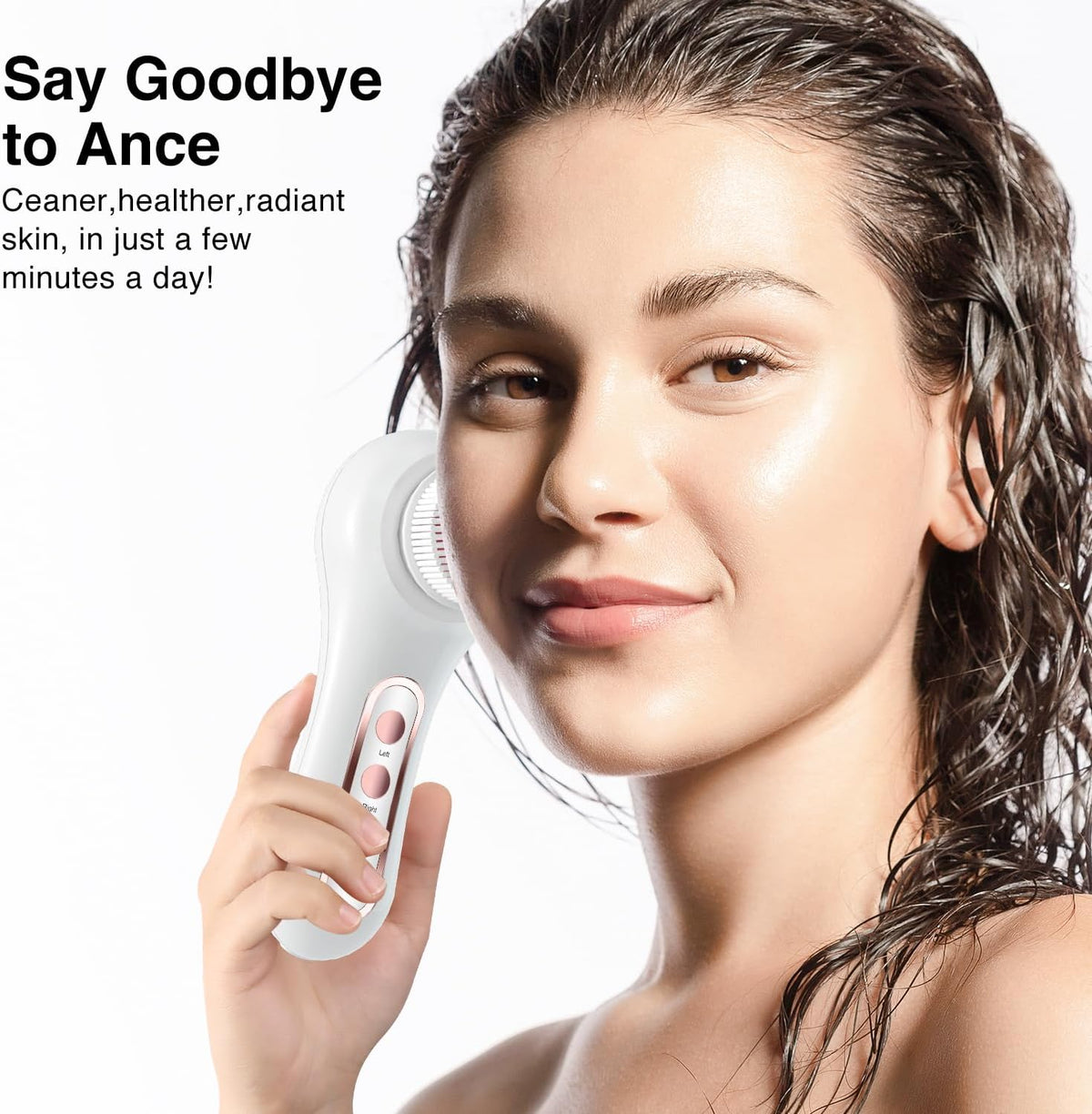 Face Scrubber Exfoliator,Facial Cleansing Brushes Rechargeable IPX7 Waterproof with 5 Brush
