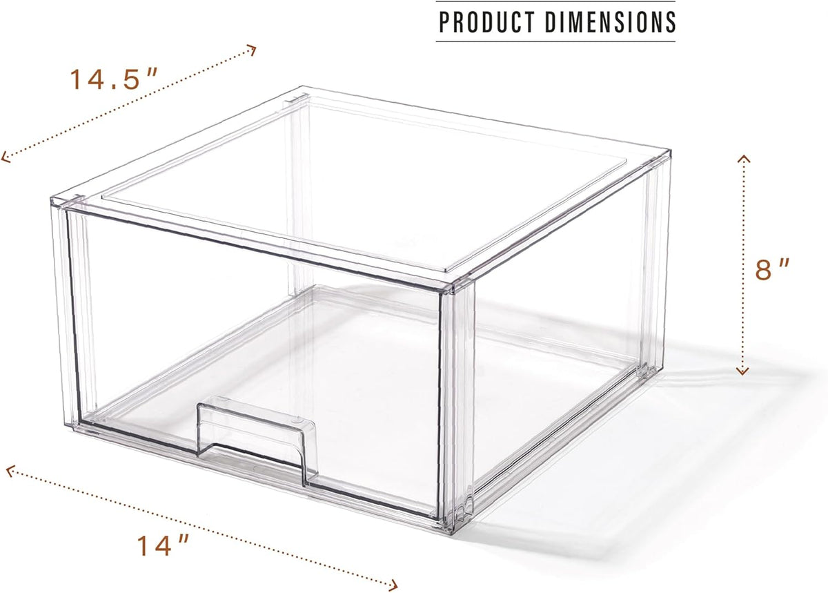 BINO | Stackable Storage Drawers, Tall X-Large - Clear | THE CRATE COLLECTION | Storage Bins With