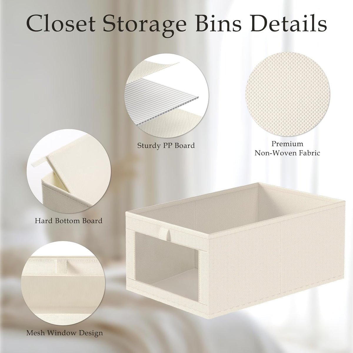 Criusia 6 Pack Linen Closet Organizers and Storage, Large Linen Closet Baskets for Organization