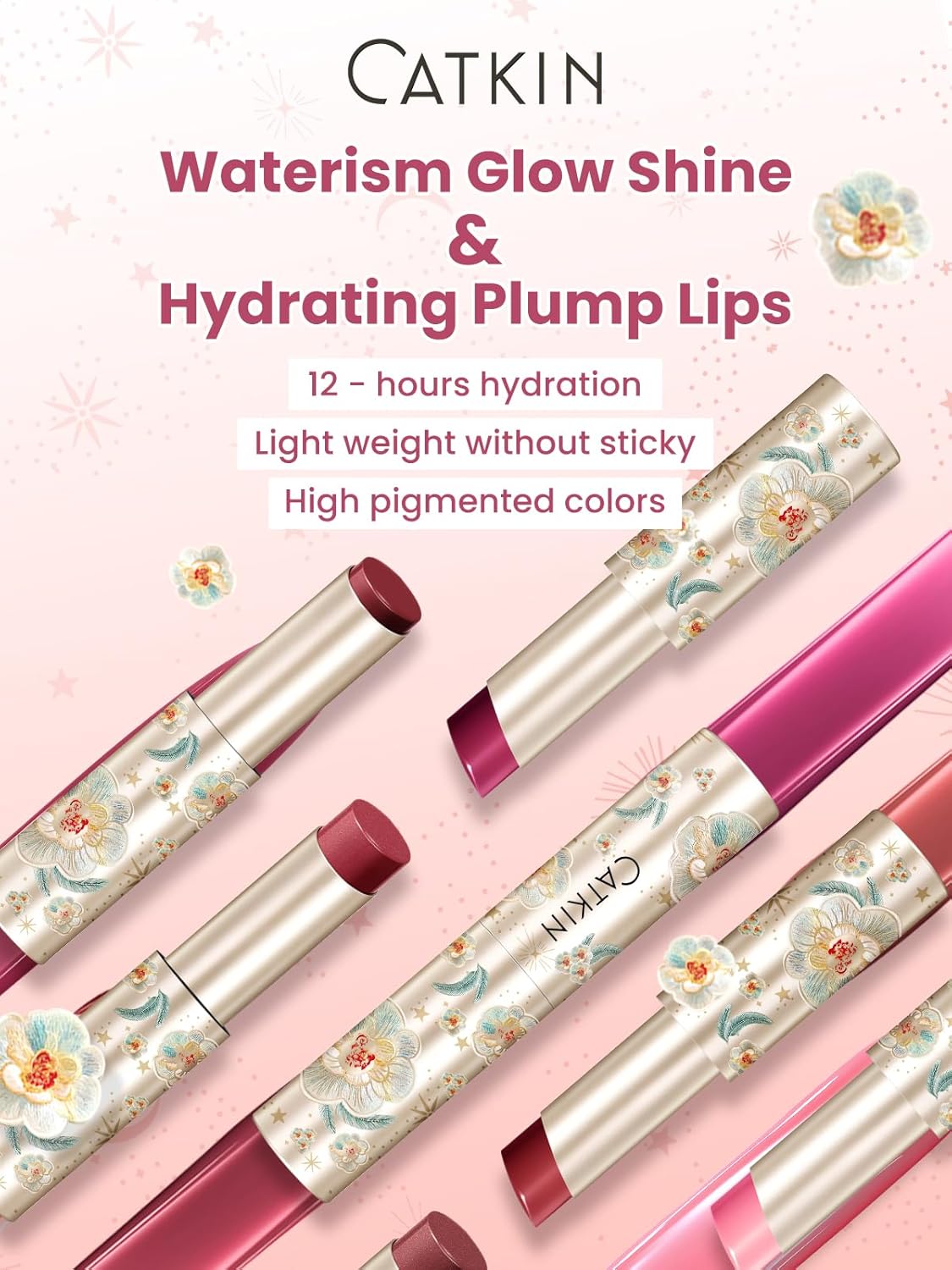 CATKIN Glossy Lip Balm Ultra Hydating Glow Lip Tinted Jelly Plump Melting Balm Shea Butter Repair