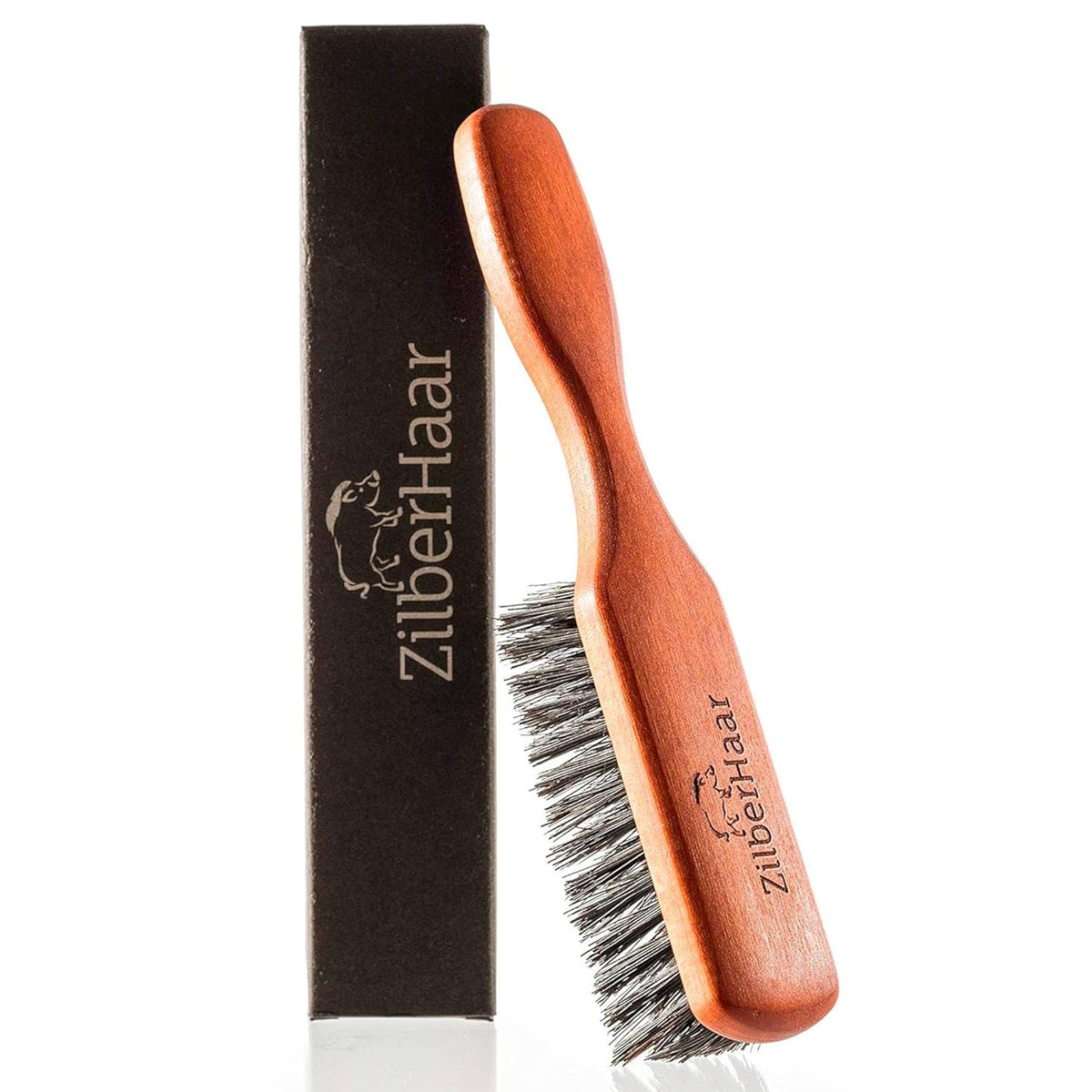 ZilberHaar Regular Beard Brush - Soft Boar Bristles - Beard grooming brush for men - Straightens