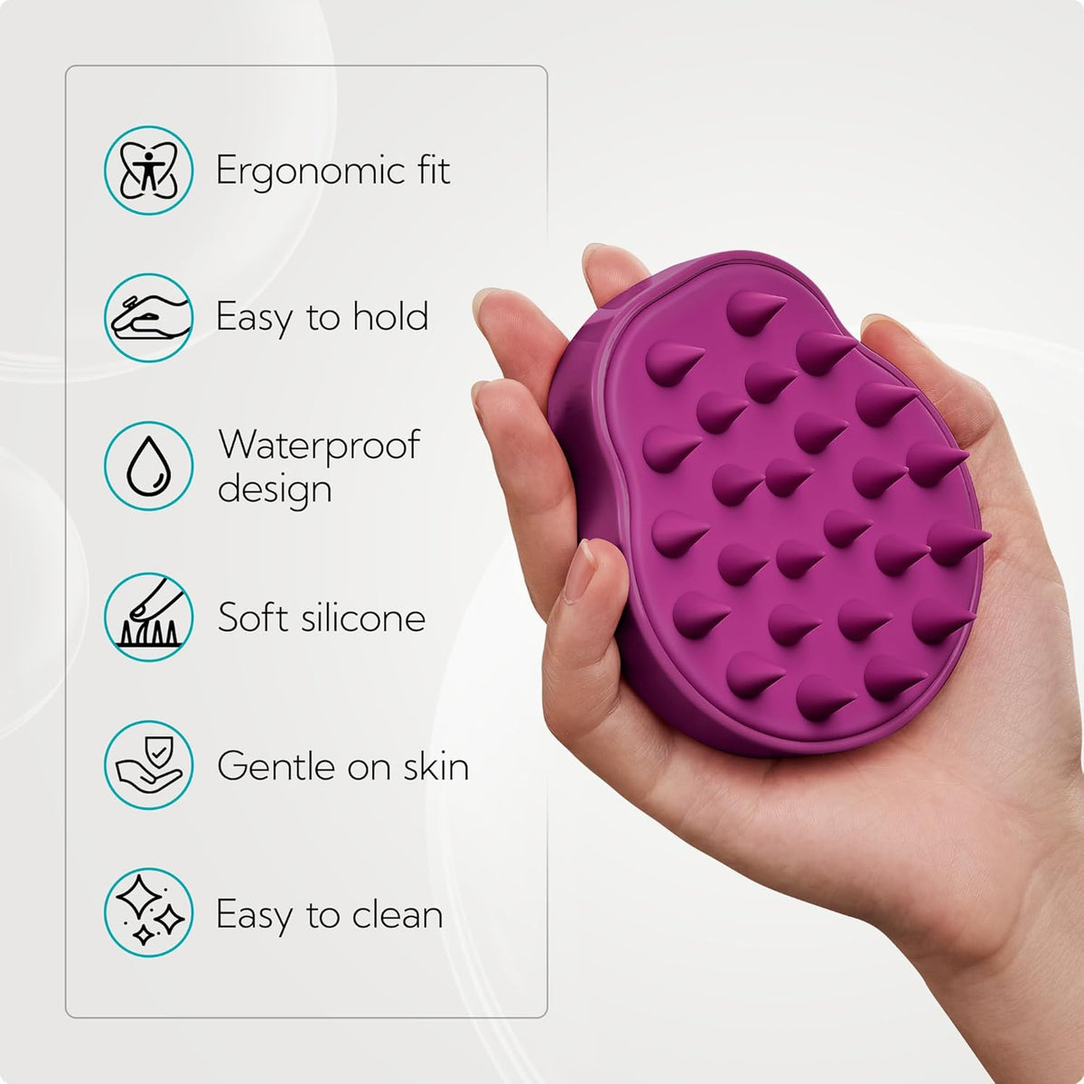 HEETA Hair Scalp Massager Shampoo Brush 2 Pack, Soft Silicone Bristles to Remove Dandruff