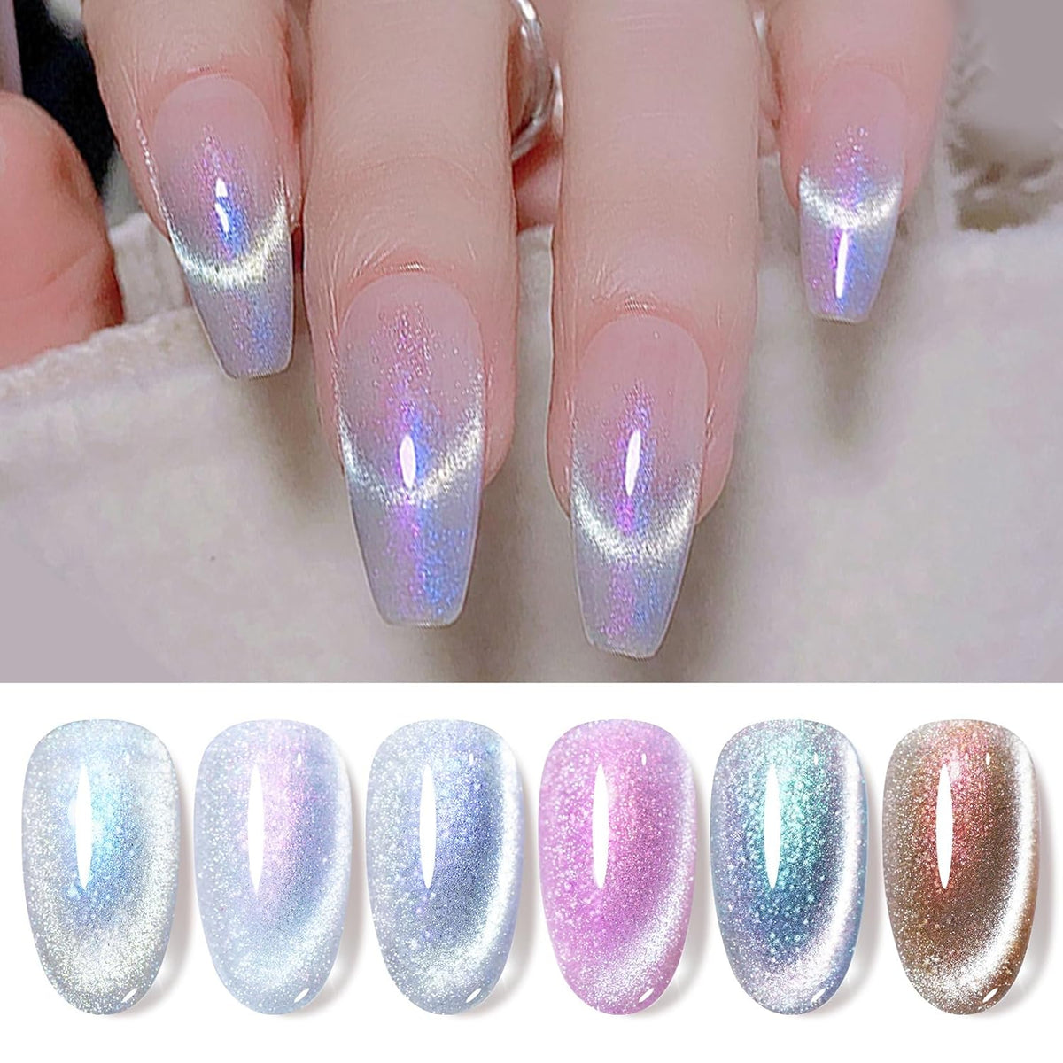 Born Pretty Cat Magnetic Gel Nail Polish Set Auroras 9D Cat Magnetic Eye Glitter Gel Polish Nail