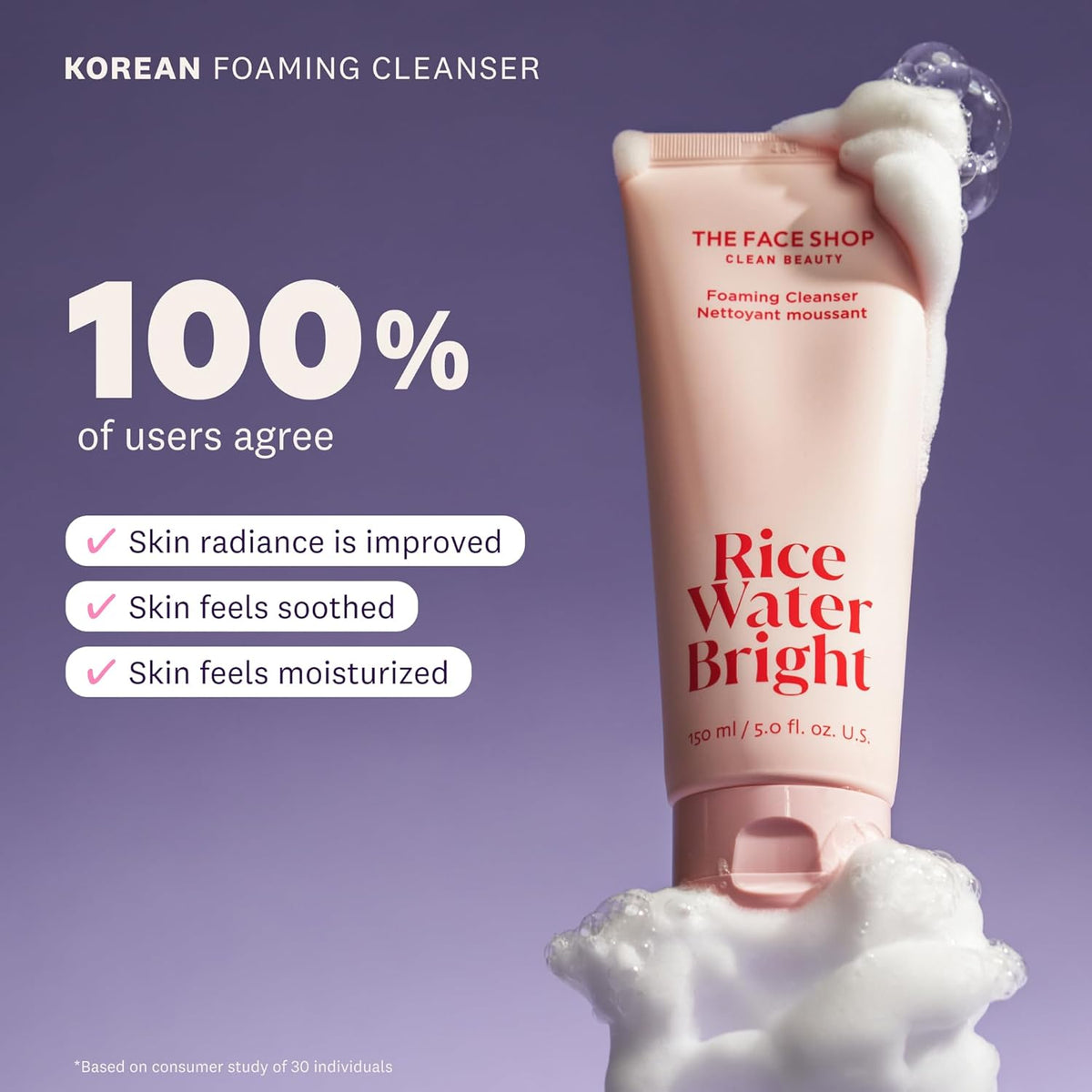 The Face Shop Rice Water Bright Double Cleansing Duo Set with Ceramide, Korean Skin Care, Gentle