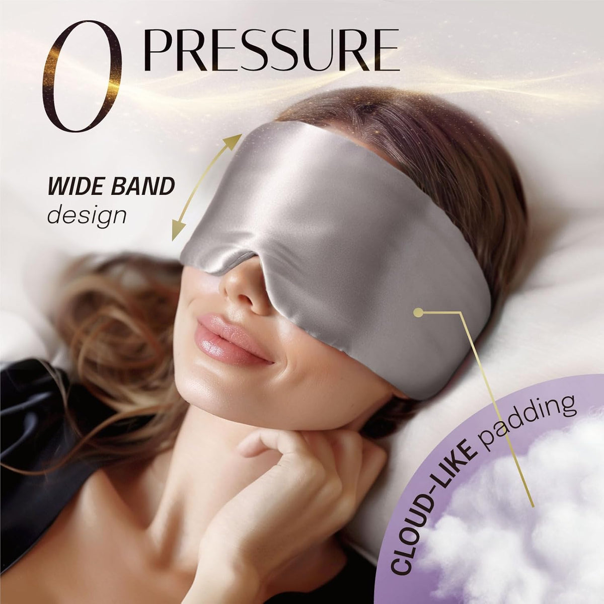 Silk Sleep Mask Soft Pressureless: 100% Mulberry Silk for Eye Skin Anti Wrinkles, Large Size for
