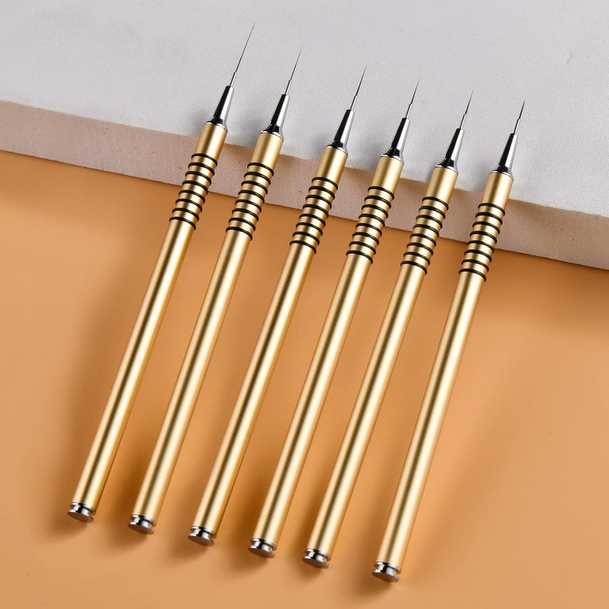 Nail Art Liner Brushes Set, 6Pcs Nail Art Design Brush Striping Thin Long Lines Dotting Drawing