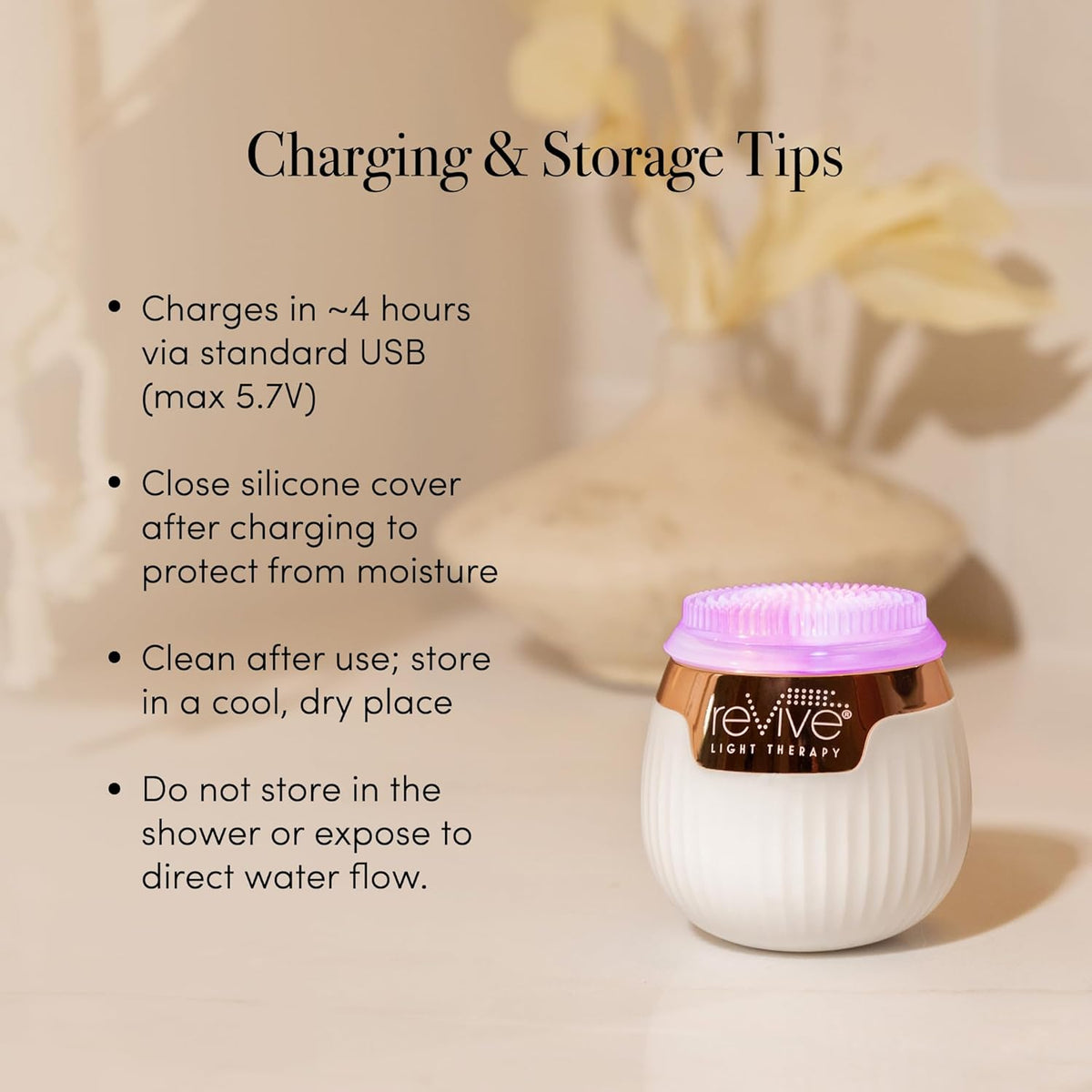 Revive Light Therapy Lux Collection Soniqué Mini, Rechargeable Sonic Face Cleanser Brush with