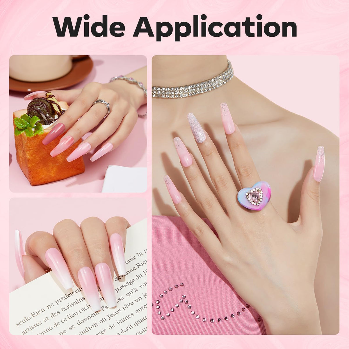 modelones Builder Nail Gel, 8-in-One Pink Builder for Nail Thickening, U/V LED Lamp Cured Hard
