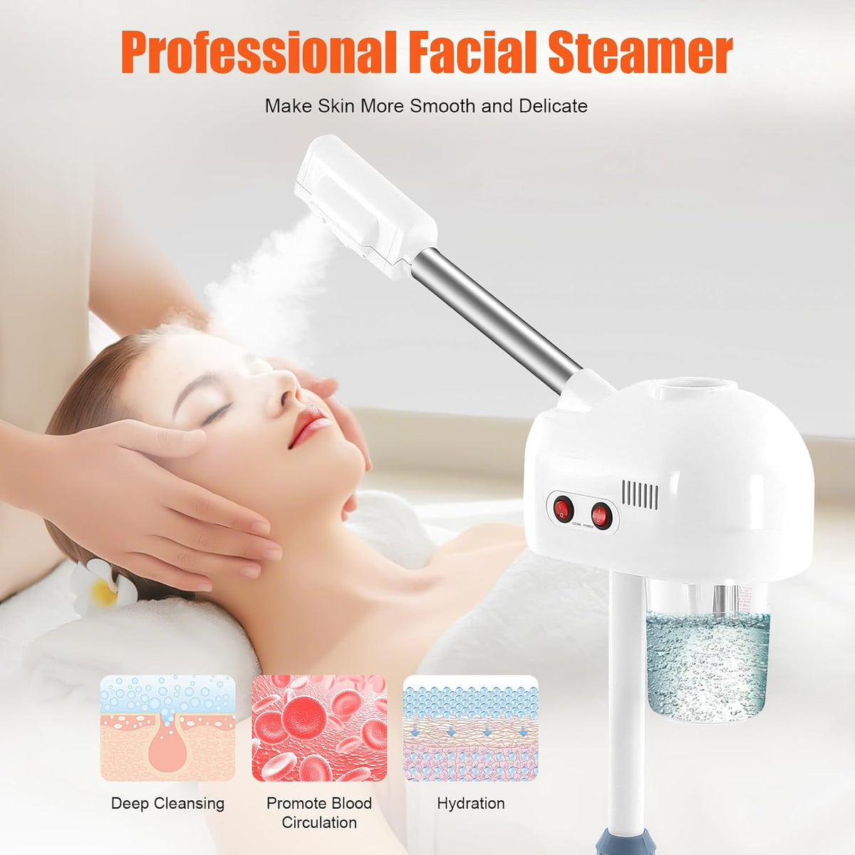 Professional Facial Steamer for Estheticians, Esthetician Facial Deep Cleaning Skin Care Equipment