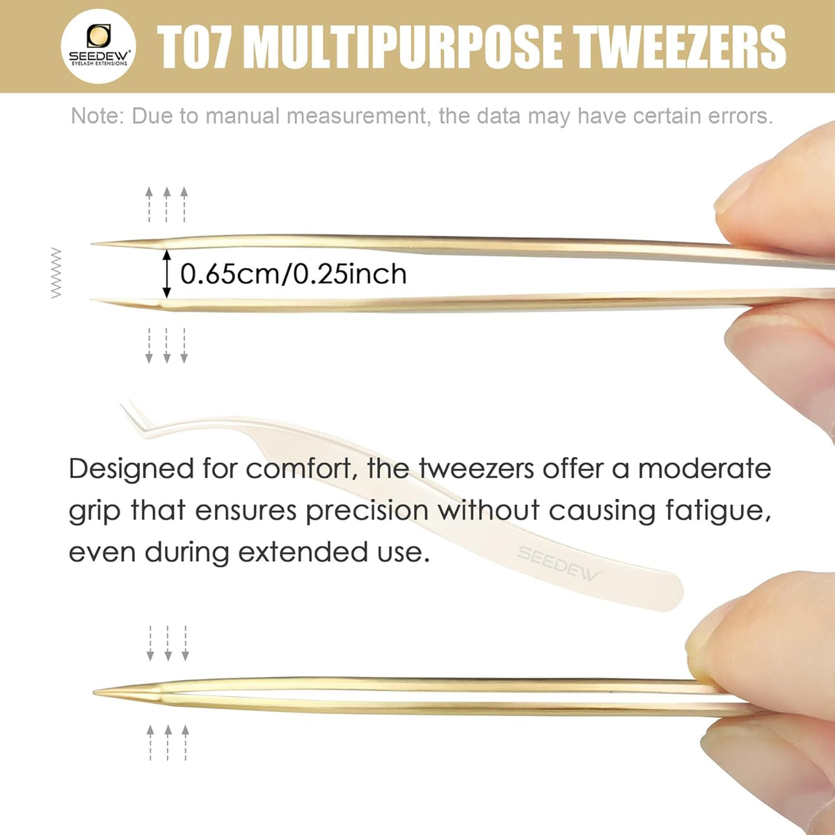 Tweezer Eyelash Extensions 1 PCS Stainless Steel 45 Degree Pointy Hook Multipurpose Tweezer