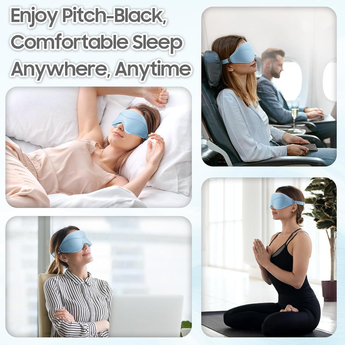 Sleep Mask - Total Blackout 3D Sleeping Mask, Super Lightweight & Silky Soft Eye Mask for Sleeping