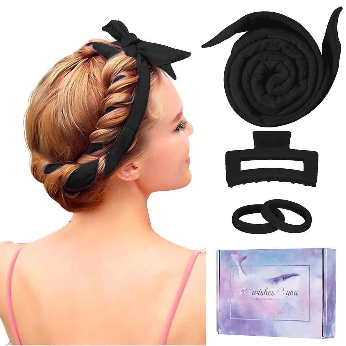 Heatless Curling Rod Headband, Upgraded 60" Extra Long Soft Hair Curlers to Sleep In, No Heat Curls