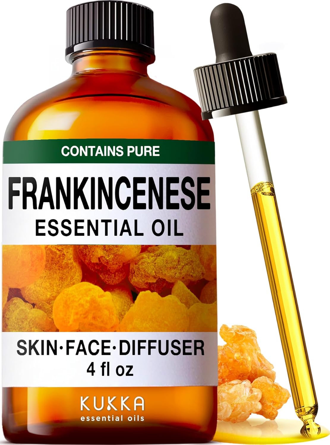 Kukka Frankincense Essential Oil for Face & Skin - 4 Fl Oz - Frankincense Oil Made from Ethiopia