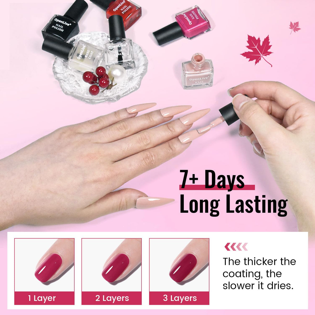 12 PCS Nail Polish Set With 10 Colour Combo, 2 PCS Base And Top Coat,Fast Drying Nail Polish For