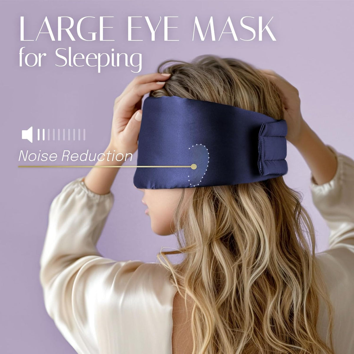 Silk Sleep Mask Soft Pressureless: 100% Mulberry Silk for Eye Skin Anti Wrinkles, Large Size for