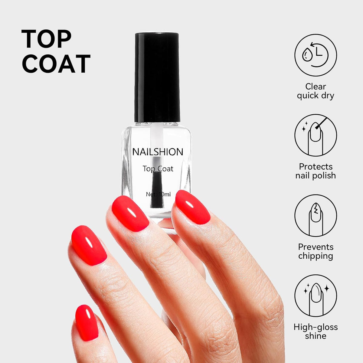 Clear Pink Base Top Coat Clear Nail Polish, Sheer Pink Base Ridge Filler Strengthening Anti Chip
