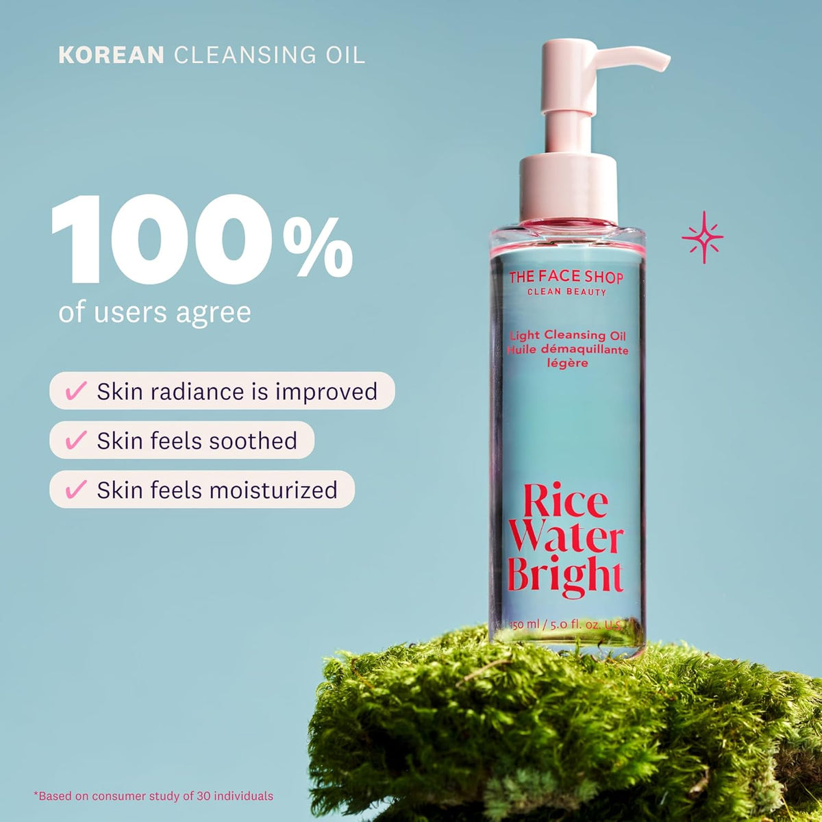 The Face Shop Rice Water Bright Double Cleansing Duo Set with Ceramide, Korean Skin Care, Gentle