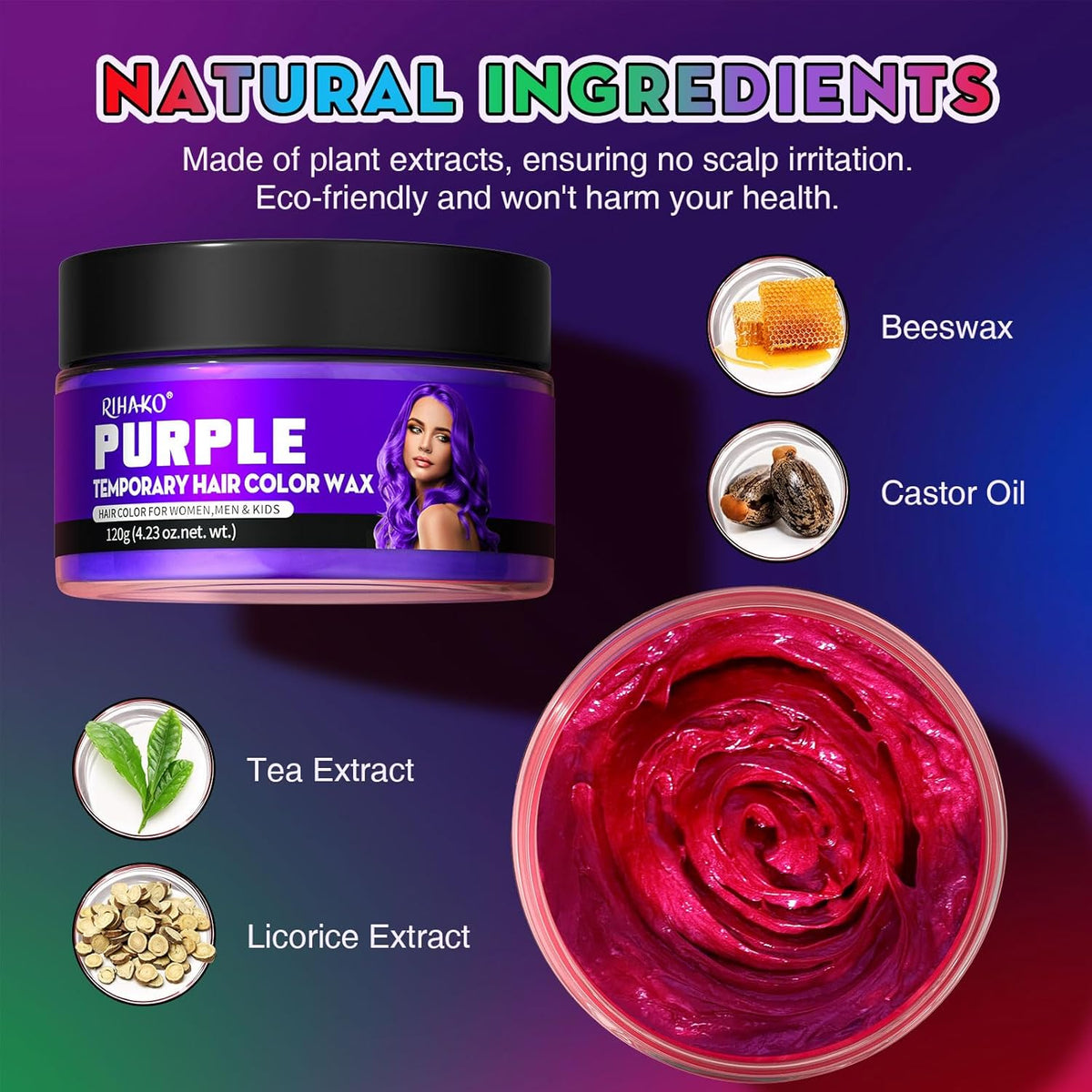 4 Colors Temporary Hair Color for Kids,Gifts for Teens,Girls,Boys,Fun Gifts for Kids,Temporary Hair