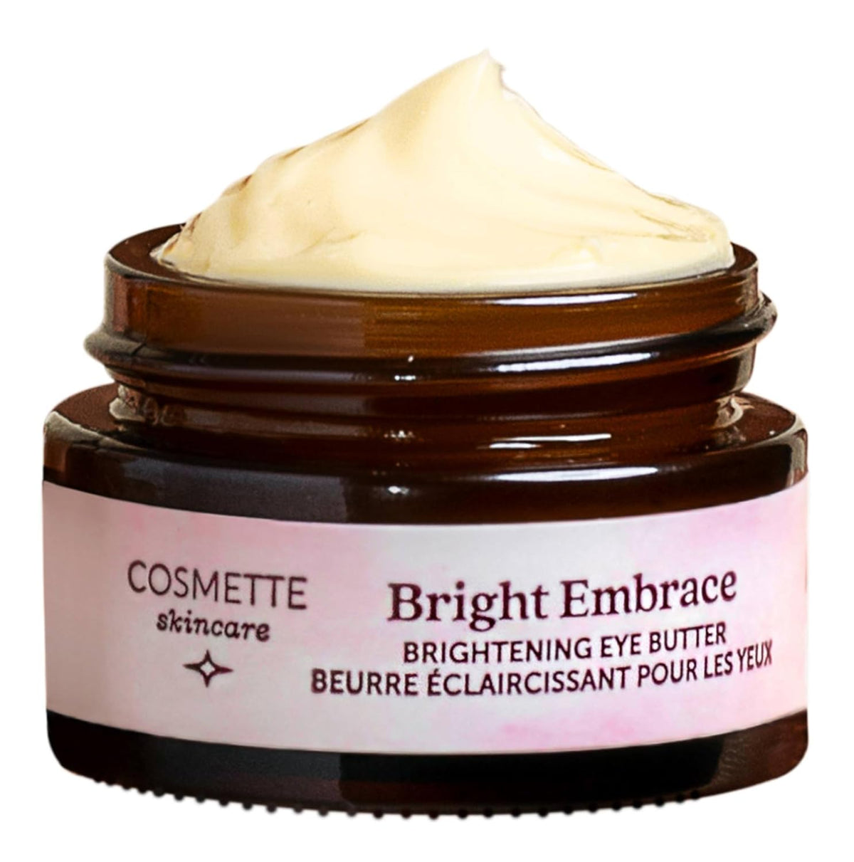 Cosmette Bright Embrace Brightening Eye Cream, Vegan Under Eye Butter for Dark Circles & Wrinkles