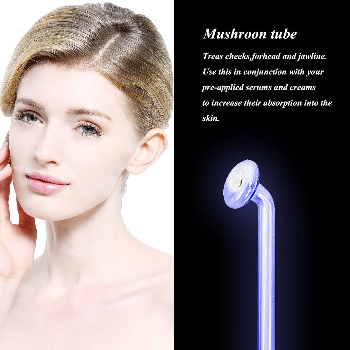 Electrode Wand Glass Tube Handheld Spare Parts Elitzia ETJX006AS (Mushroom Blue)