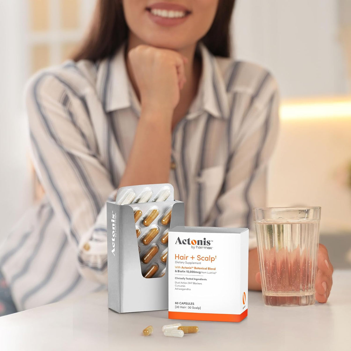 Women & Men Hair Growth Supplement, Hair + Scalp Dual Action Nutraceutical, Lustriva™ + Biotin, Men