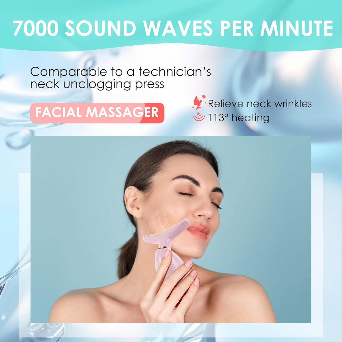 Facial Massager Red-Light-Therapy-for-Face and Neck, Face 𝖲 culpting Wand with 7 Color - Birthday