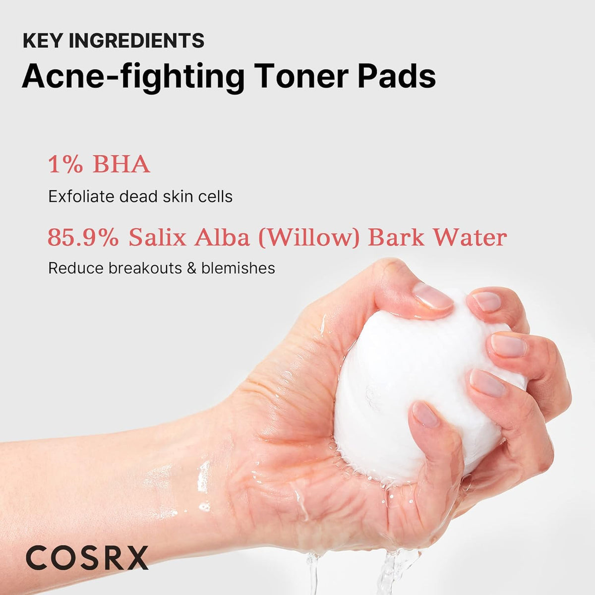 COSRX BHA Toner Pads, 70 Sheets, Exfoliating Pads for Dead Skin & Blackheads, Minimize Pores