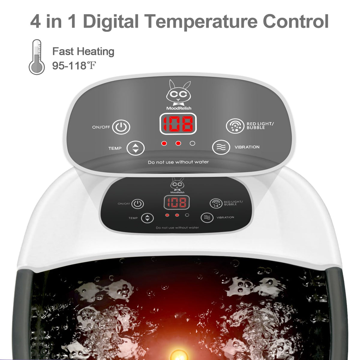 Foot Spa Bath Massager with Heat Bubbles and Vibration Massage and Jets, 16 OZ Calming Lavender