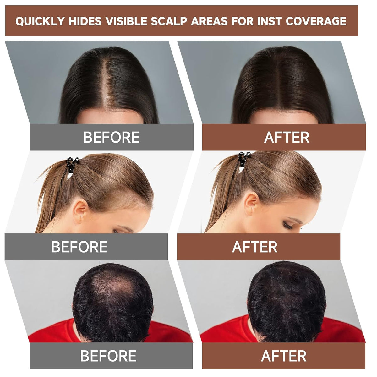 2 Pack Root Touch Up Powder, Hair Color for Grays, Root Coverage for Women and Men, Concealer for