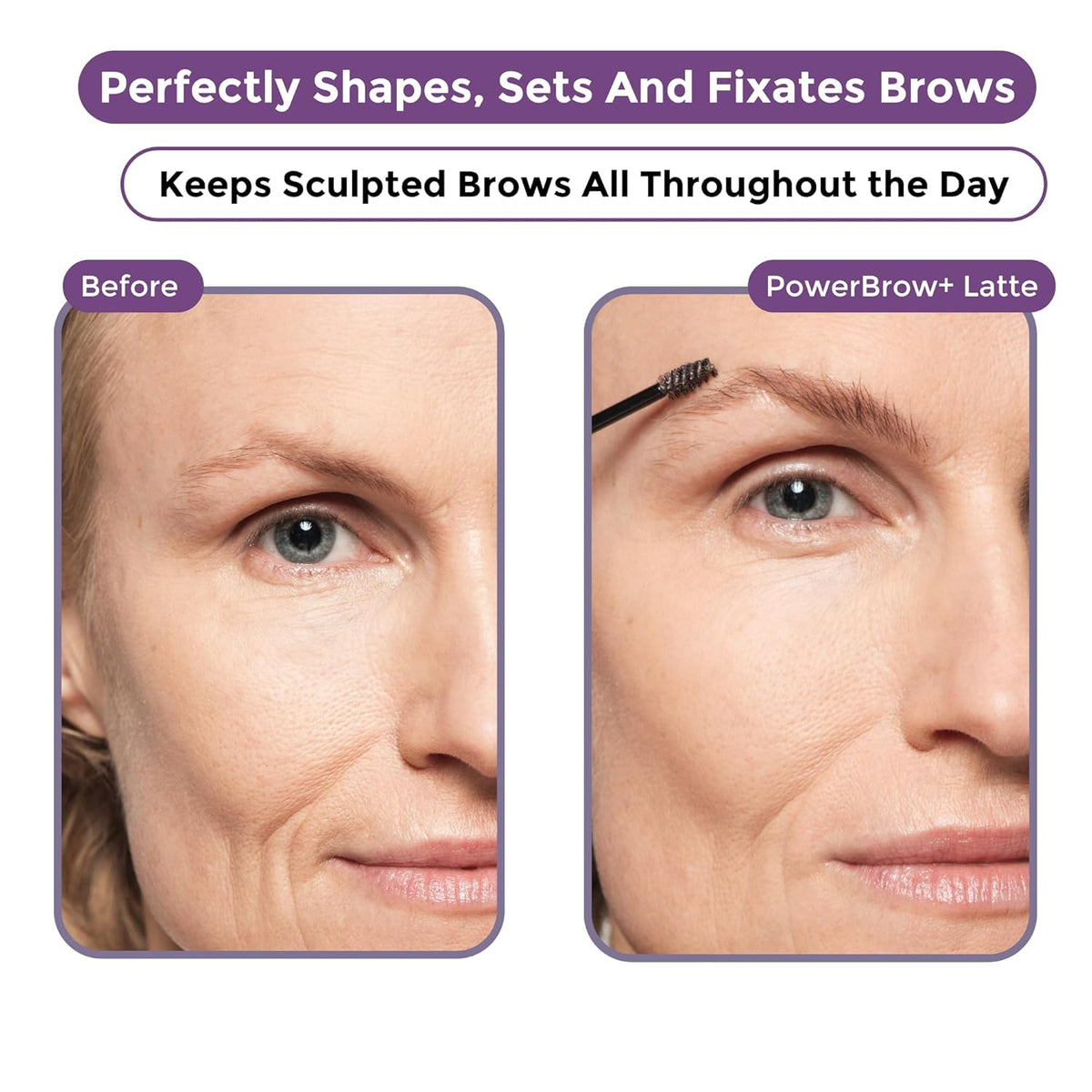 PowerBrow+ Tinted Eyebrow Gel For Older Women - Defines, Fills, Thickens Brows - 2-in-1 Formula
