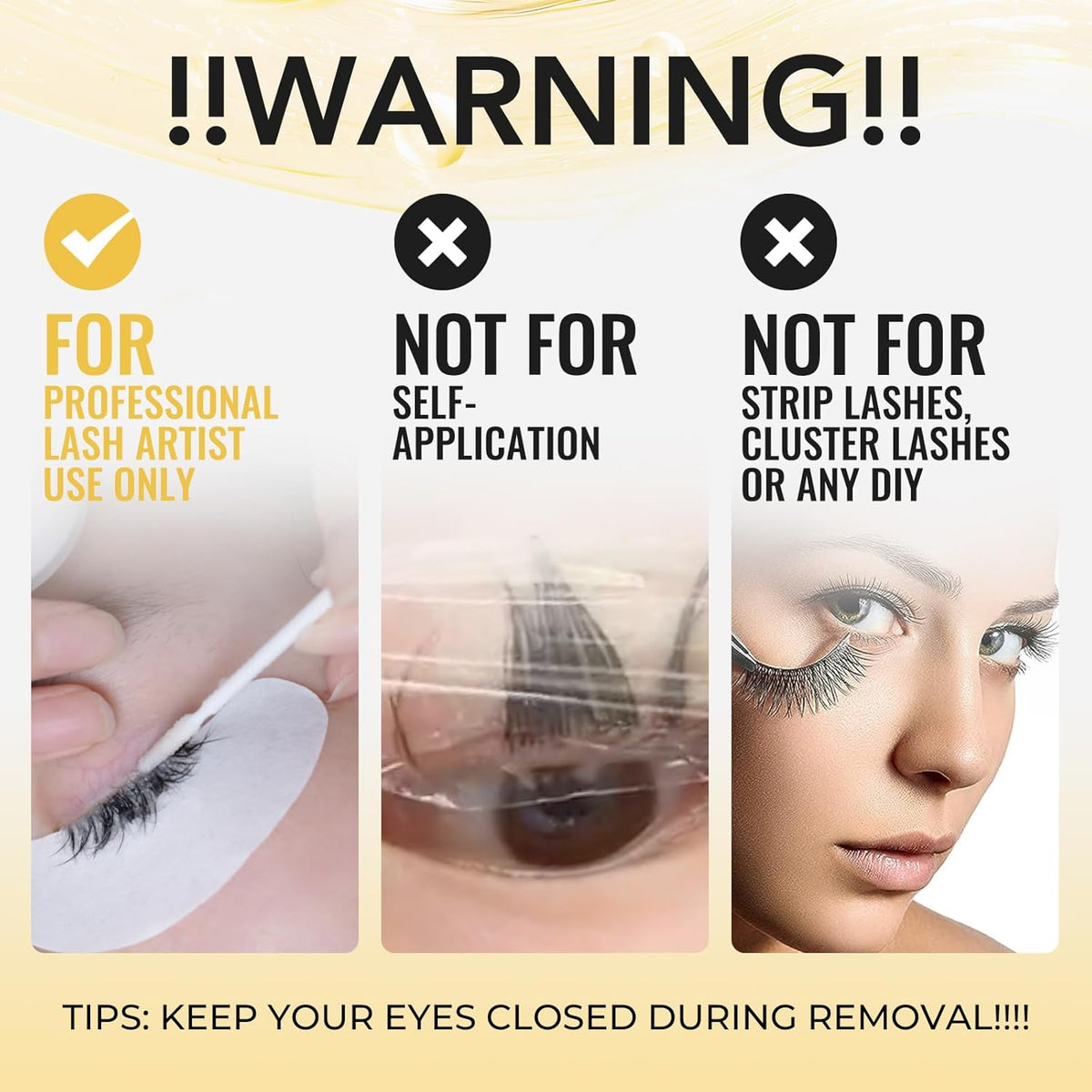 Eyelash Extension Remover - Fast Dissolve No Damage to Natural Lash - Professional Adhesive Remover