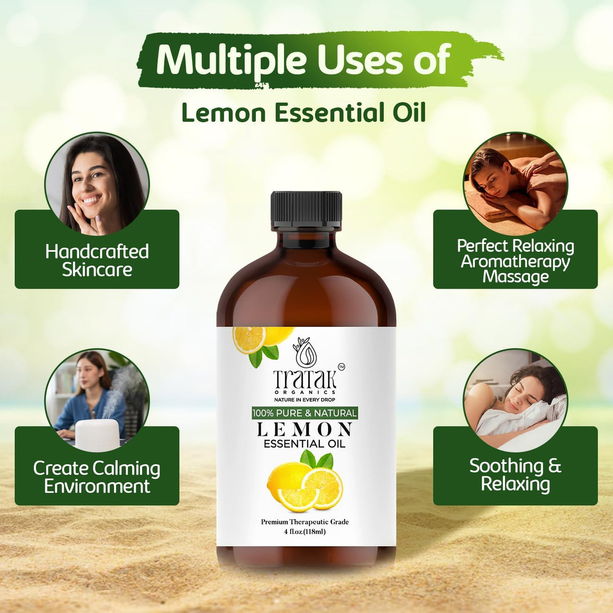 Lemon Essential Oil, 100% Pure & Natural with Glass Droppers | Undiluted Essential Oils for
