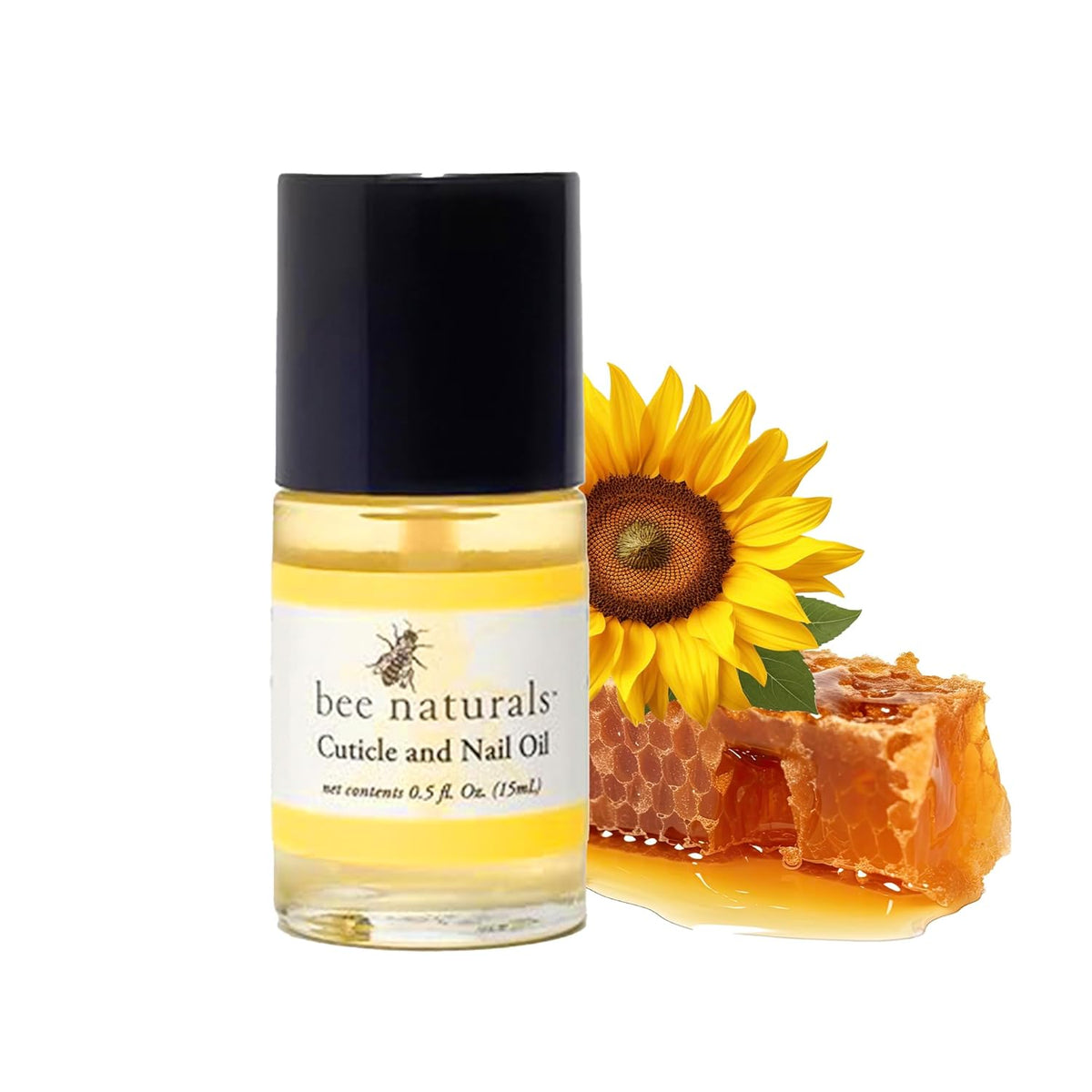 Bee Naturals Nail & Cuticle Oil 0.5 oz - Heals Cracked Nails & Rigid Cuticles. Deep moisture for