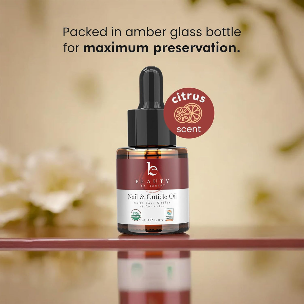 Organic Nail and Cuticle Oil - USA Made Nail Oil for Growth & Strength with Jojoba and Vitamin E